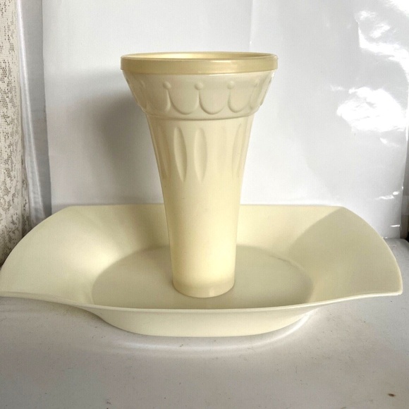 Vintage Tuppercraft Vase Tupperware Florette Flower Arranging Frog 3 Piece 532-2 - Picture 5 of 9